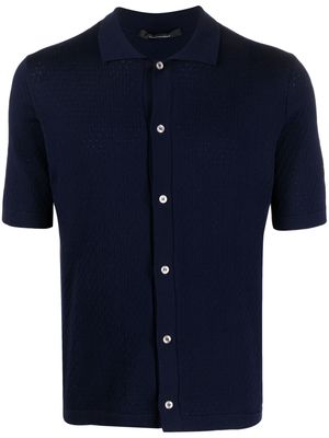 Tagliatore short-sleeved knit shirt - Blue