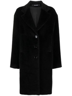 Tagliatore single-breasted alpaca wool midi coat - Black