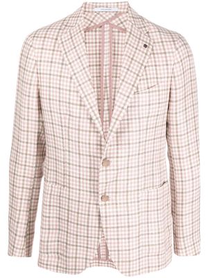 Tagliatore single-breasted check-pattern blazer - Pink