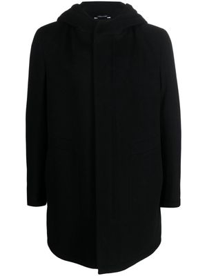 Tagliatore single-breasted hooded coat - Black