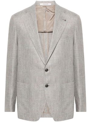 Tagliatore single-breasted interwoven blazer - Grey