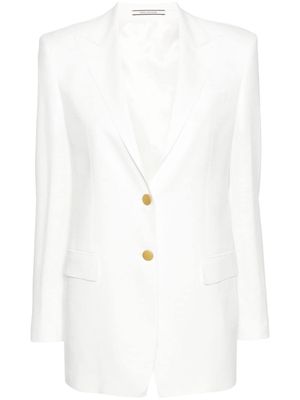 Tagliatore single-breasted jacquard blazer - White
