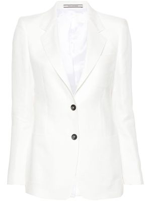 Tagliatore single-breasted linen blazer - White