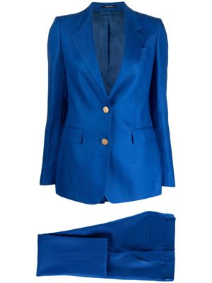 Tagliatore single-breasted linen suit - Blue