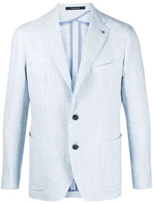 Tagliatore single-breasted patch-pocket blazer - Blue