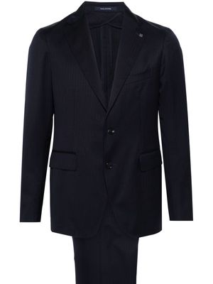 Tagliatore single-breasted striped wool suit - Blue
