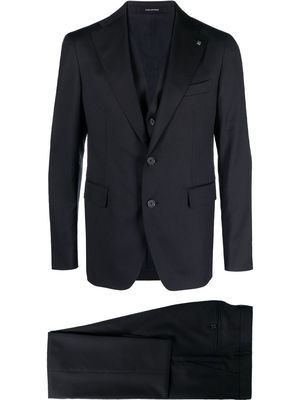 Tagliatore single-breasted three-piece wool suit - Blue