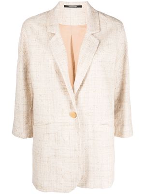 Tagliatore single-breasted tweed blazer - Neutrals