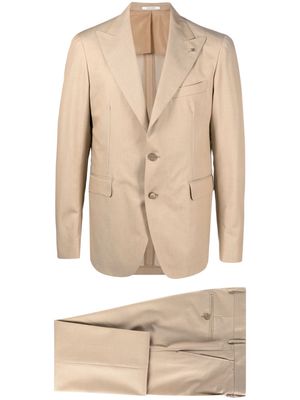 Tagliatore single-breasted virgin-wool blend suit - Neutrals