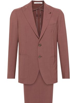 Tagliatore single-breasted wool blend suit - Red