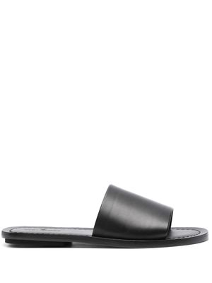 Tagliatore single-strap leather slides - Black