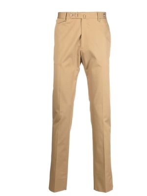 Tagliatore slim-cut cotton trousers - Neutrals