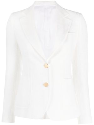 Tagliatore slim-fit single-breasted blazer - White