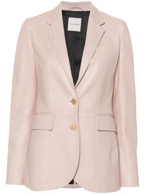 Tagliatore Sophie leather single-breasted blazer - Pink