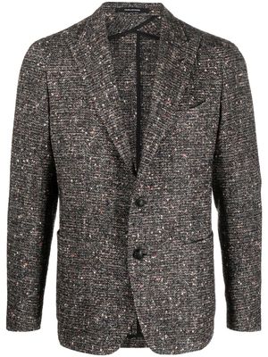 Tagliatore speckle-knit wool-blend blazer - Black
