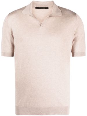Tagliatore split-collar knitted polo shirt - Neutrals