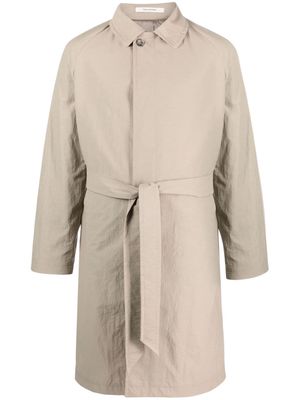 Tagliatore spread-collar belted trench coat - Neutrals
