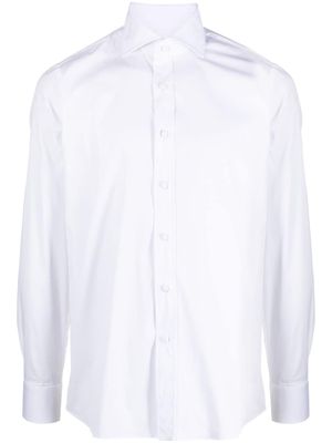 Tagliatore spread-collar long-sleeved shirt - White
