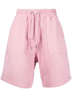 Tagliatore straight-leg cotton track shorts - Pink
