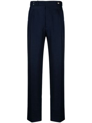 Tagliatore straight-leg linen trousers - Blue