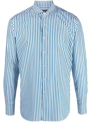 Tagliatore stripe-print long-sleeved shirt - Blue