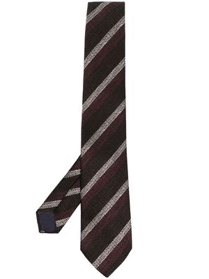 Tagliatore stripe-print tie - Brown