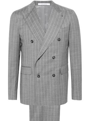 Tagliatore striped double-breasted suit - Grey