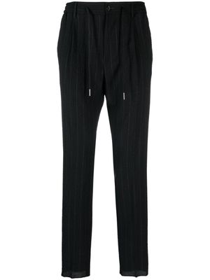 Tagliatore striped tapered-leg trousers - Black