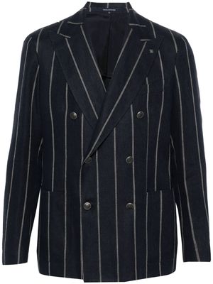 Tagliatore striped virgin wool blazer - Blue