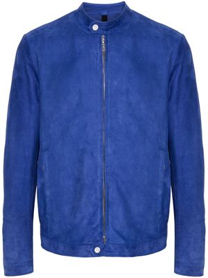 Tagliatore suede zip-up jacket - Blue