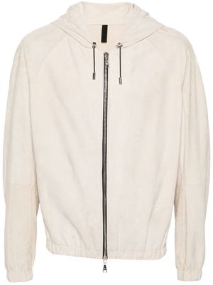 Tagliatore suede zipped hooded jacket - Neutrals