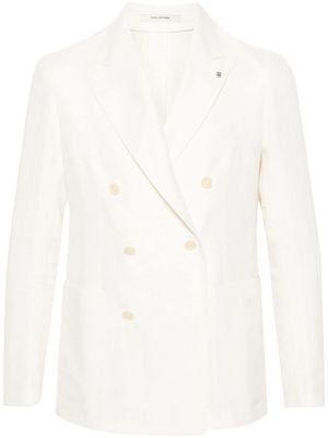 Tagliatore textured-finish double-breasted blazer - White