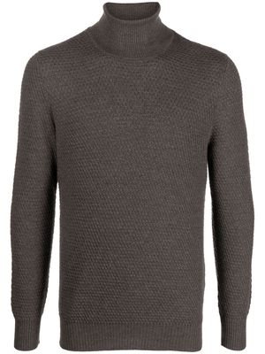 Tagliatore textured-knit roll-neck jumper - Brown