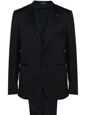 Tagliatore three-piece virgin wool suit - Black