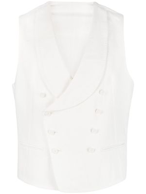 Tagliatore tonal double-breasted waistcoat - White