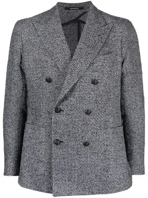 Tagliatore tweed double-breasted blazer - Blue