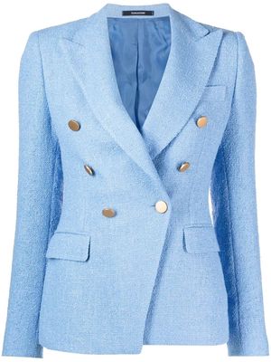 Tagliatore tweed-style double-breasted blazer - Blue