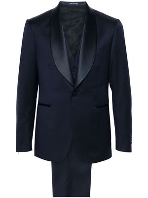 Tagliatore twill three-piece suit - Blue