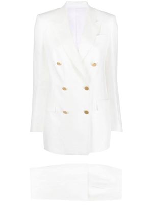 Tagliatore two-piece linen suit - White