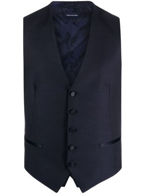 Tagliatore V-neck button-down waistcoat - Blue