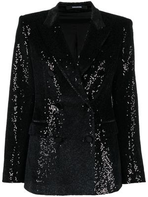 Tagliatore v-neck sequin jacket - Black