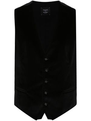 Tagliatore velvet panelled waistcoat - Black