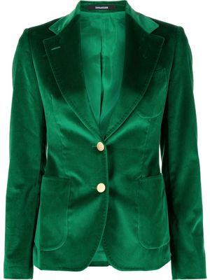 Tagliatore velvet single-breasted blazer - Green