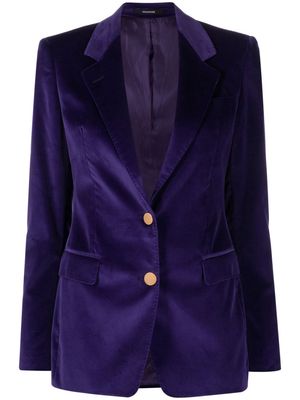 Tagliatore velvet single-breasted blazer - Purple