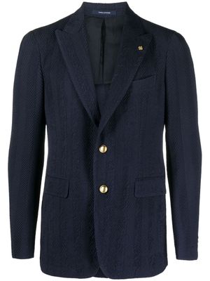 Tagliatore virgin wool-blend long-sleeve blazer - Blue