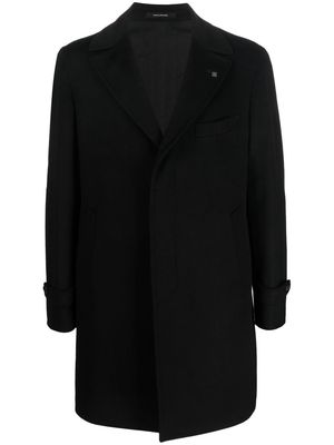 Tagliatore virgin wool open-front coat - Black