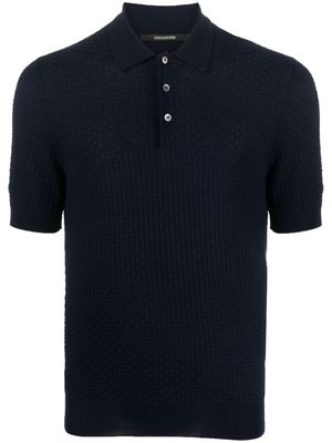 Tagliatore waffle-knit polo shirt - Blue
