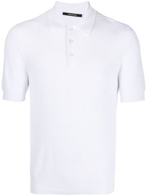 Tagliatore waffle-knit polo shirt - White