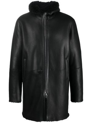 Tagliatore Wilson hooded shearling coat - Black