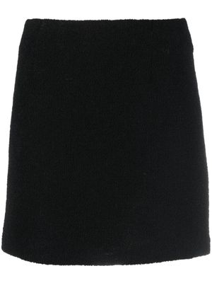Tagliatore wool blend fleece miniskirt - Black